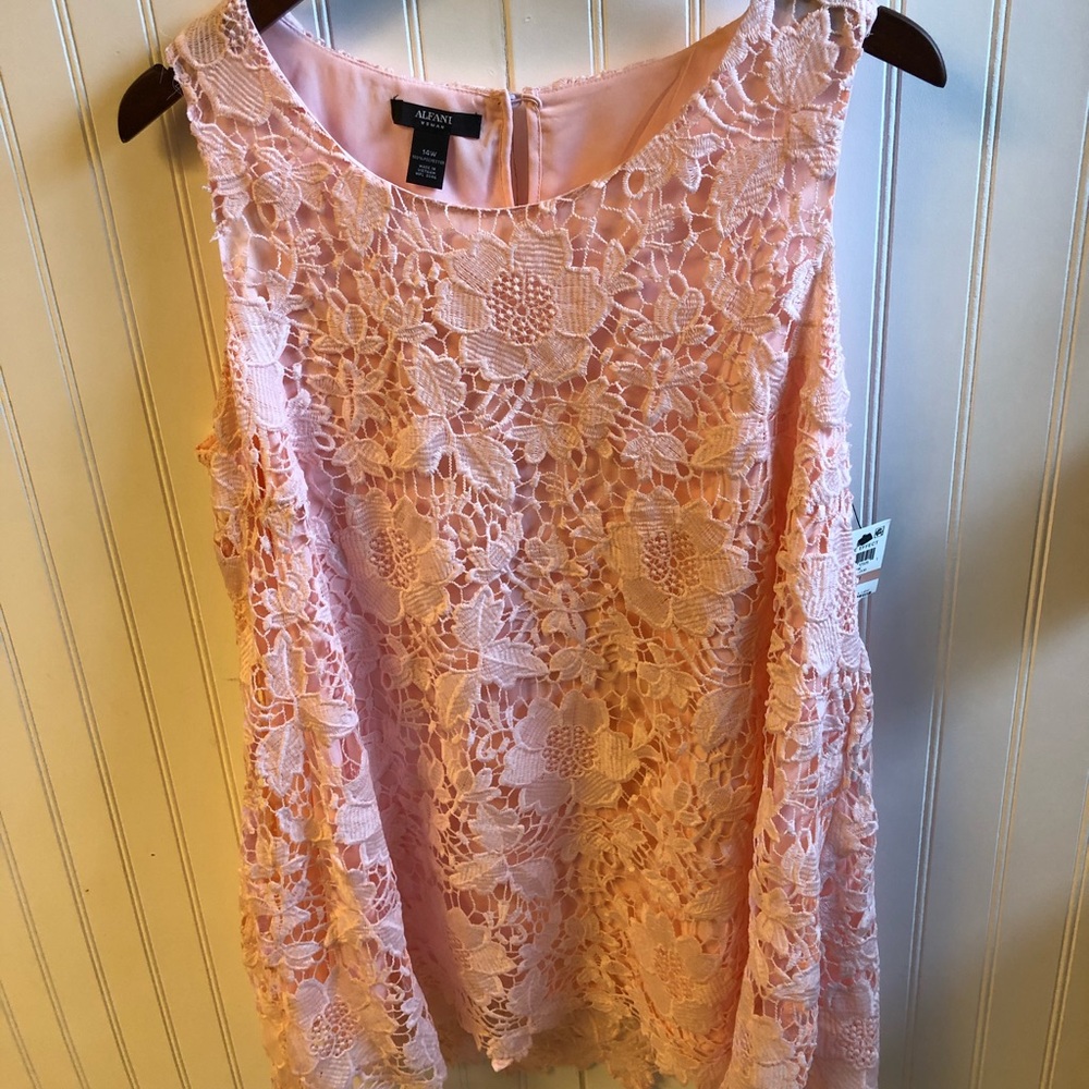 NWT Alfani Lace Sleeveless Tunic 14W
